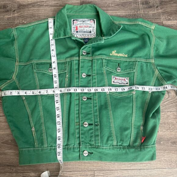 Vintage Perri Ellis America Shrink to fit green jacket oversized size S - Picture 10 of 10